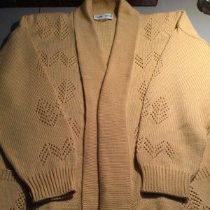 Baxter & Wells Beige Open Cardigan with oversized collar Ladies LARGE